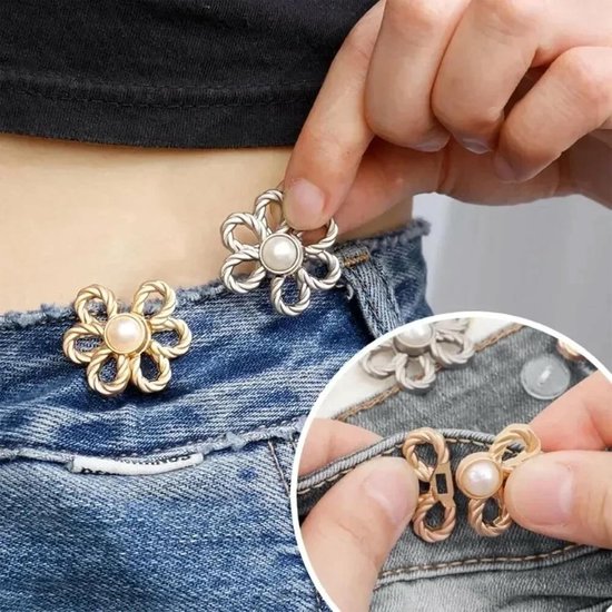 8 stuks broek strakker maken clip, afneembare broekknoop om strak te maken zonder naaien, tailleclip voor jeans, broektailleverkleiner, rok, T-shirt, jas, tas en kledingdecoratie — afbeelding 3