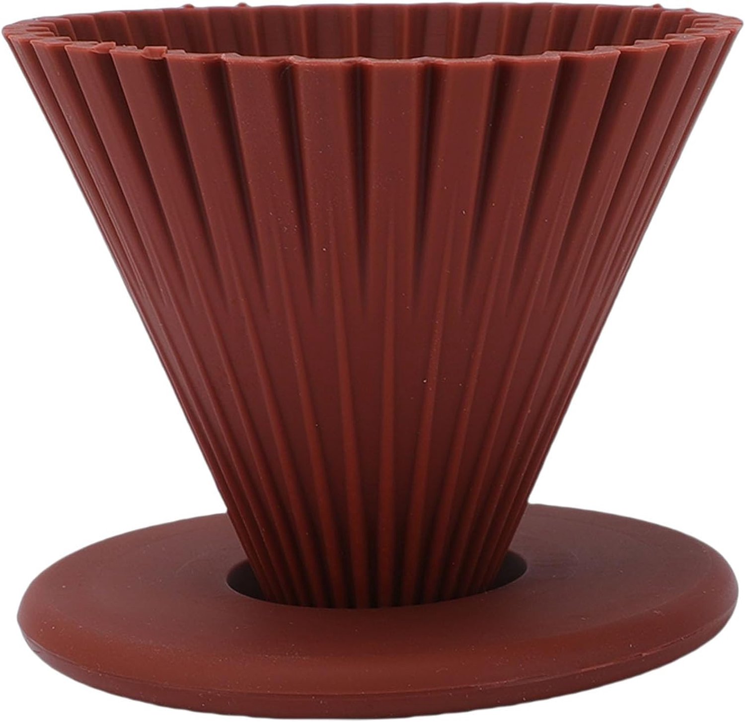 Giet over koffiedruppelaar kegel siliconen filterhouder met afneembare basis handmatig koffiezetapparaat voor thuiskantoor reizen 10,5x8,5cm bruin