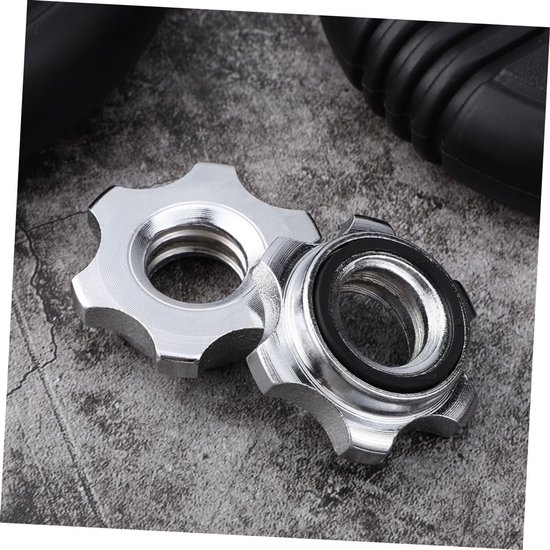 4stuks Anti- Moeren Voor Halterstangen Dubbelvergrendelende Beveiligingsmoer Voor Stabiele Gewichtheffing Voor Dumbbell Barbell Gebruik — afbeelding 2