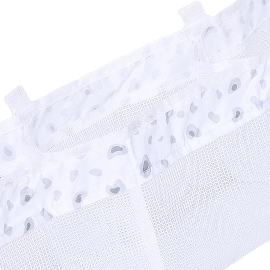 lyrlody Extra Grote Badspeelgoedorganizer, Hoogwaardig Polyester met Sneldrogend Gaas voor Eenvoudige Installatie en Reiniging in de Kinderbadkamer (Wit Luipaardpatroon Drie Raster) — afbeelding 3