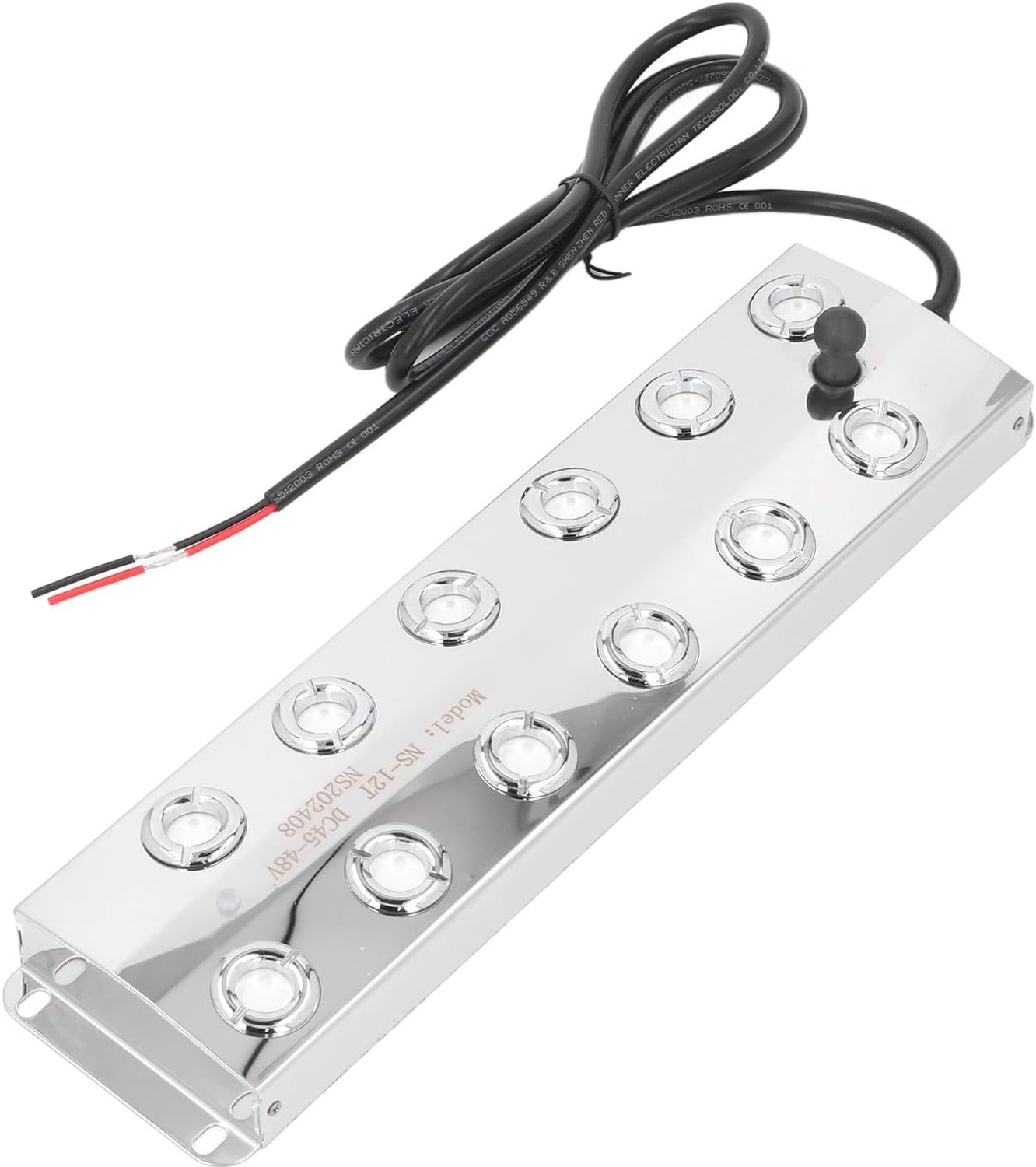 1,7 MH Ultrasone Vernevelmachine, Visueel Verbluffende Mistmaker met 12 Koppen Roestvrij Staal IP67 Waterdicht Ontwerp voor Binnen, 9 M Buiten, 7 M Stille Mistgenerator voor