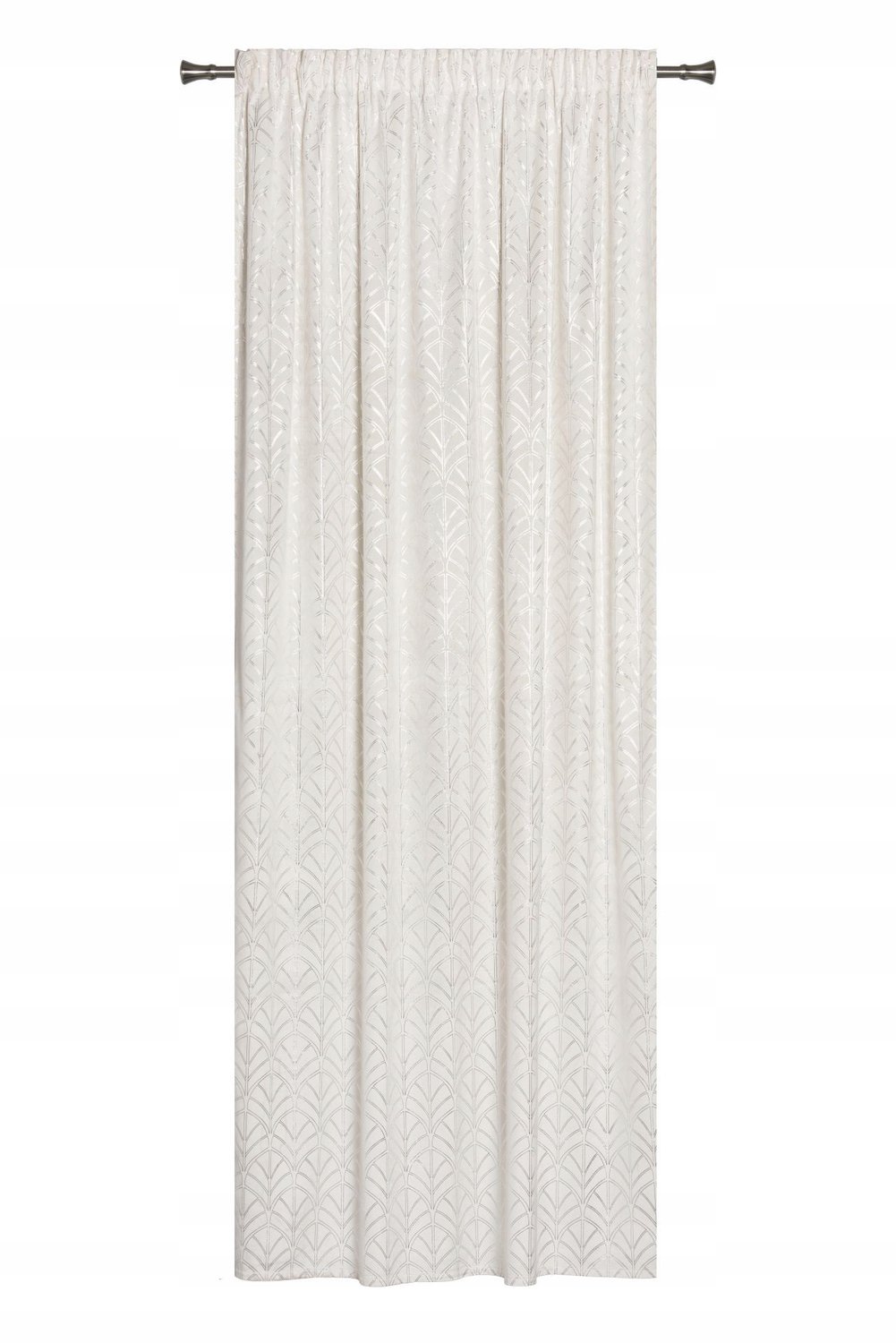 Glamour Gordijn Ecru 140x260cm met Zilveren Glans - Placido