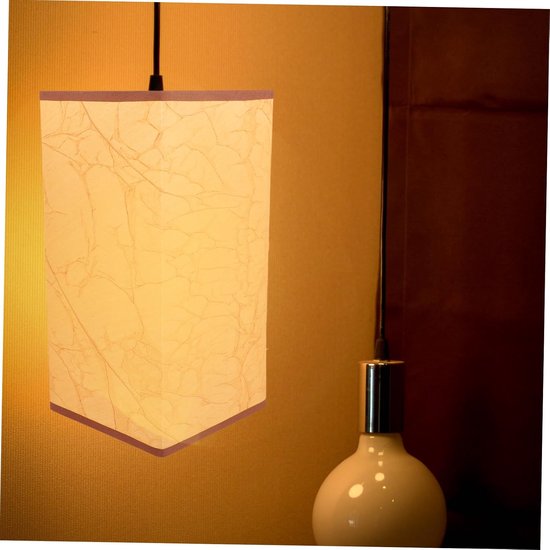 Vintage Vierkante Lampenkap van Papier voor Fitting Stijlvolle Slaapkamer Lampenkap met Lichtblokkering Accessoire voor Retro Interieur — afbeelding 3