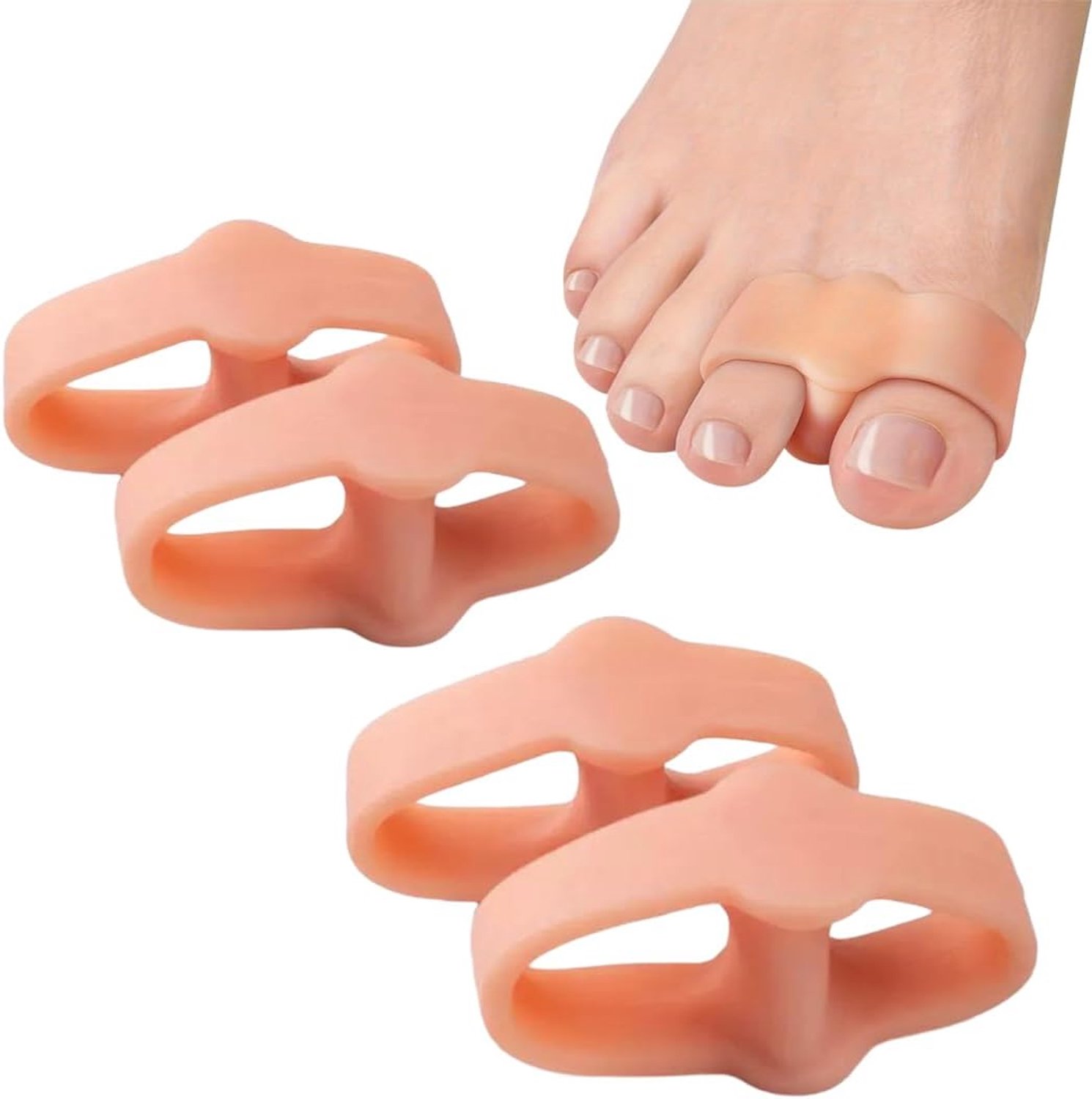 2 paar teenspreiders van siliconen, hallux valgus orthesen