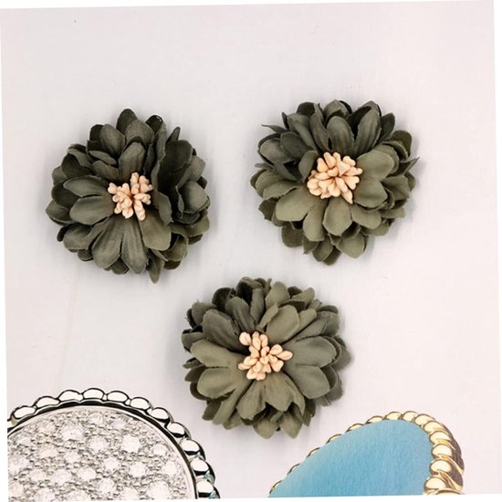 20 Stuks Olijfgroene Gesimuleerde Chrysanthemum Applicatie Patches voor Kleding Creatieve Diy Naaibenodigdheden Veelzijdige Decoratie voor Kleding Tassen Accessoires — afbeelding 3
