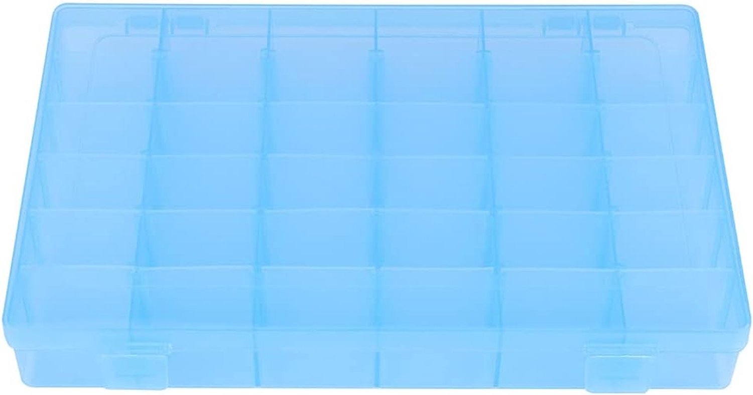 36-slots doorzichtige plastic sieraden opbergdoos organizer met verstelbare compartimenten en ophangring voor oorbellen ringen pillen knutselbenodigdheden roze blauw (Blauw)