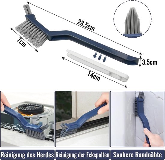 Spleetreinigingsborstelset - Multikleur - Set van 5 Stuks - Inclusief Diverse Borstels en Reinigingsschrapers - Voor Badkamers en Keukens — afbeelding 4
