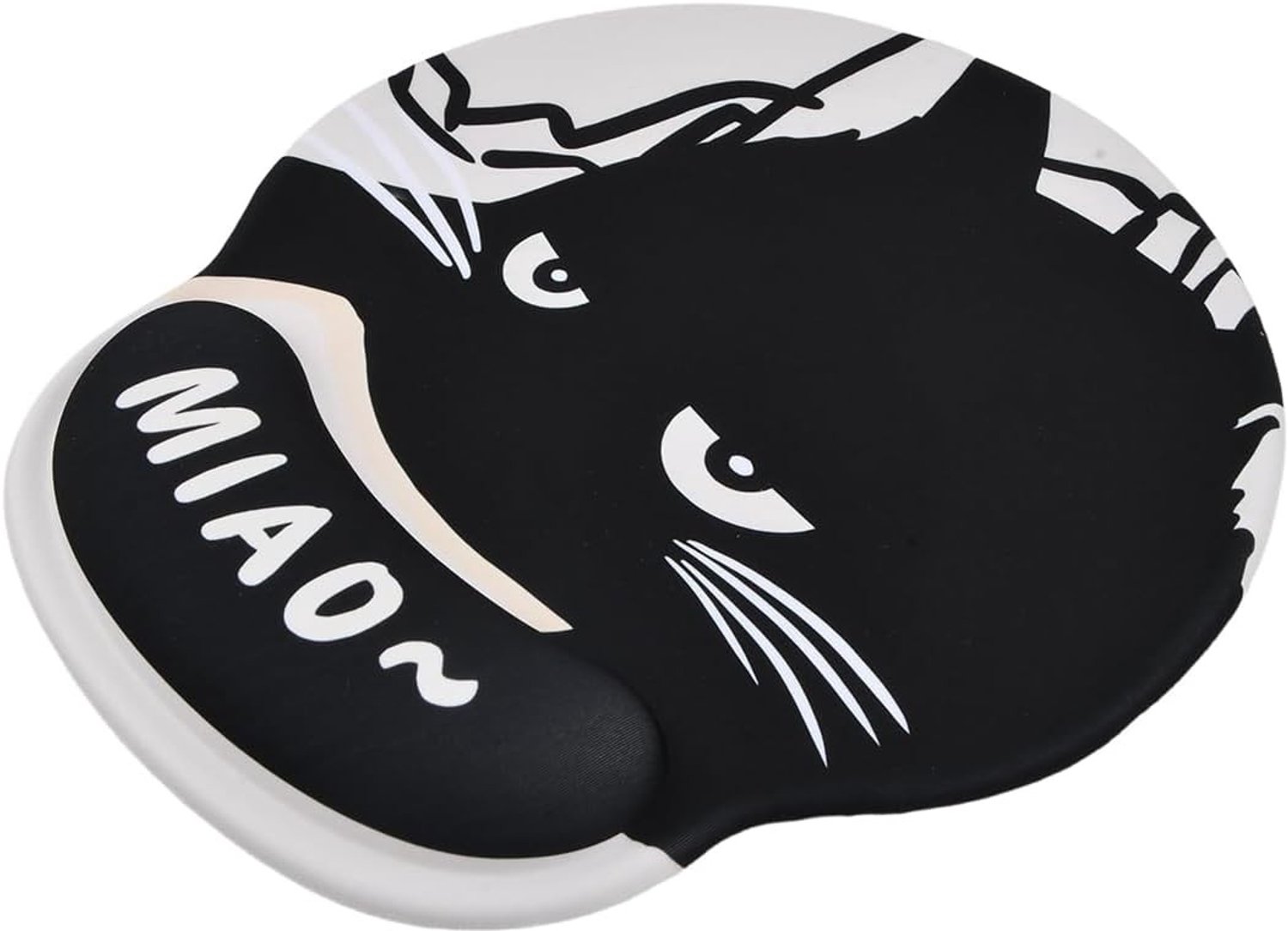 Ergonomische Muismat met Polssteun, Schattige Kattenprint, Geheugenschuim, Antislip Ondergrond, Verminder Polspijn en Verhoog Comfort tijdens het Werken