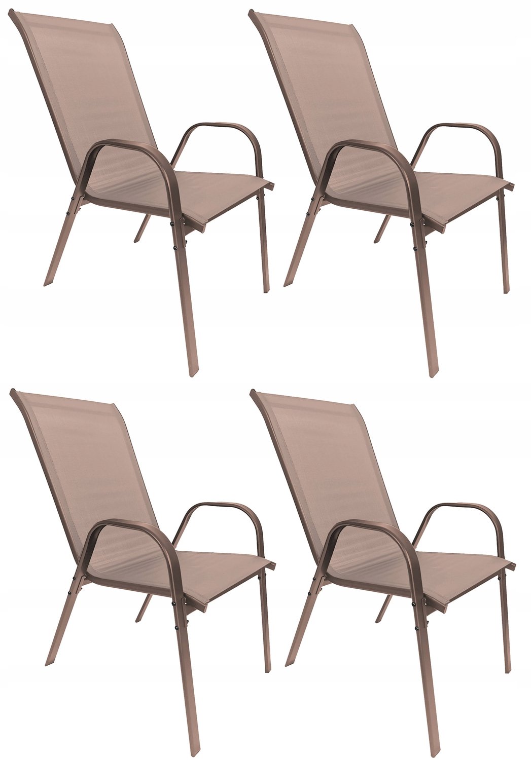 4x Comfortabele Metalen Tuinstoel Minorka - Brons