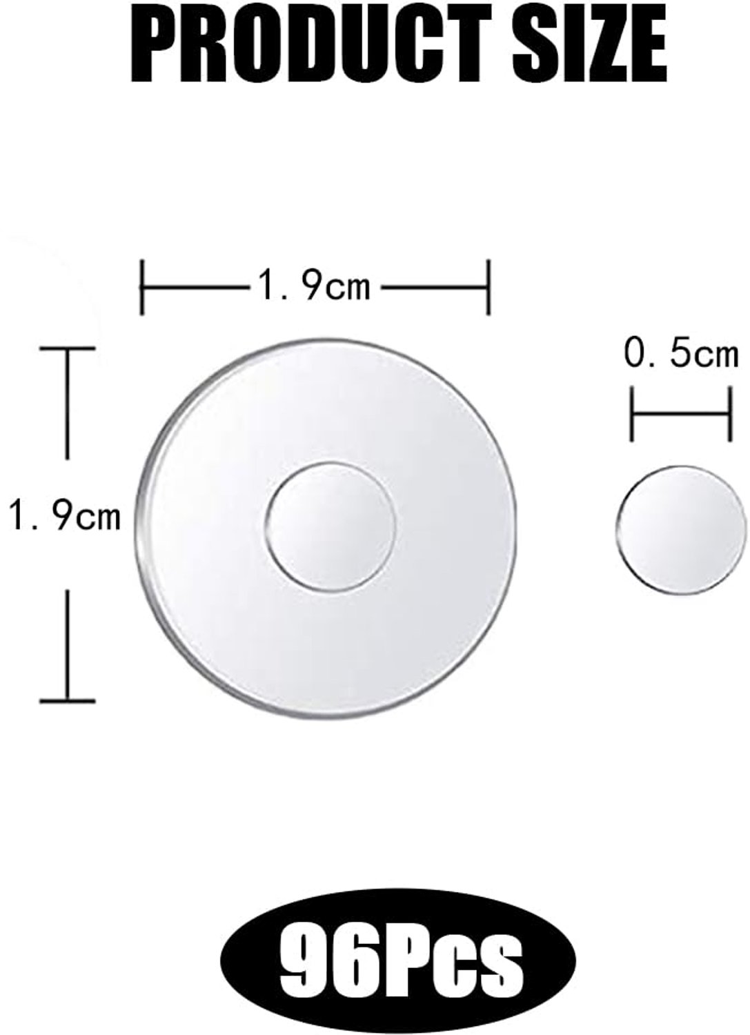 SnelShoppen - 96 Stuks Antislip Siliconen Handvatten, Transparante Zelfklevende Grip Stickers voor Quiltlinialen en Creatieve Projecten (19mm)