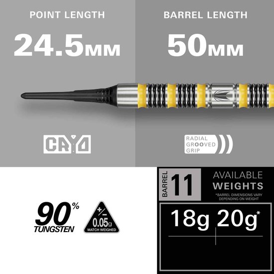 Target Buzz 11 90% - Soft Tip Darts — afbeelding 4