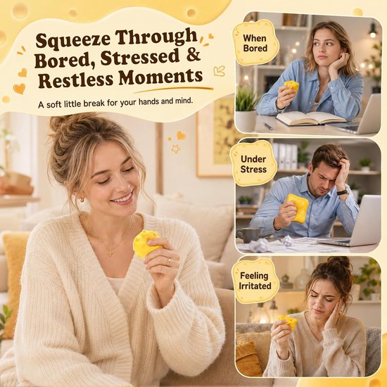 3 stuks squishy kaas en toast, stressbal kaas, squishy Slow Rising — afbeelding 3