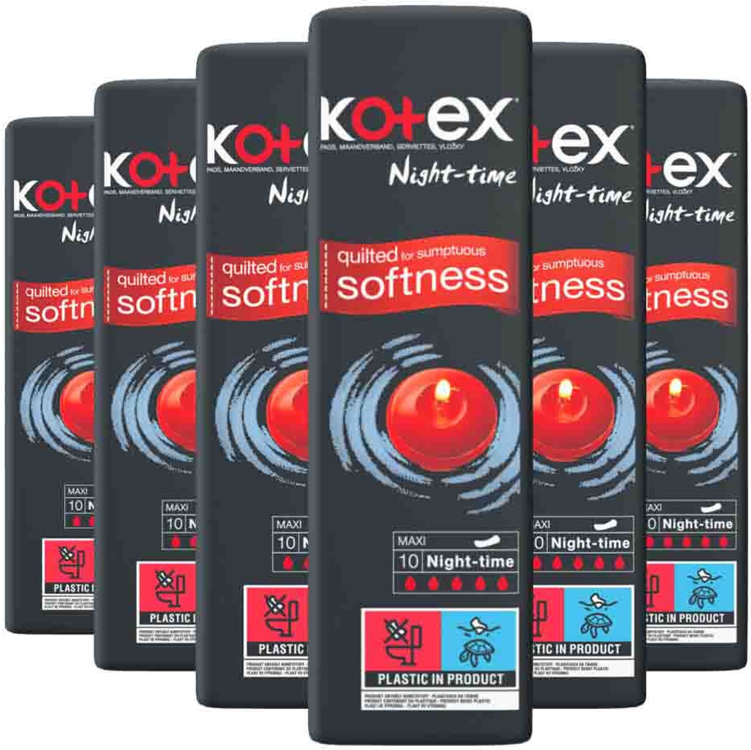 Kotex - Maxi Night - 6 x 10 stuks - Voordeelverpakking