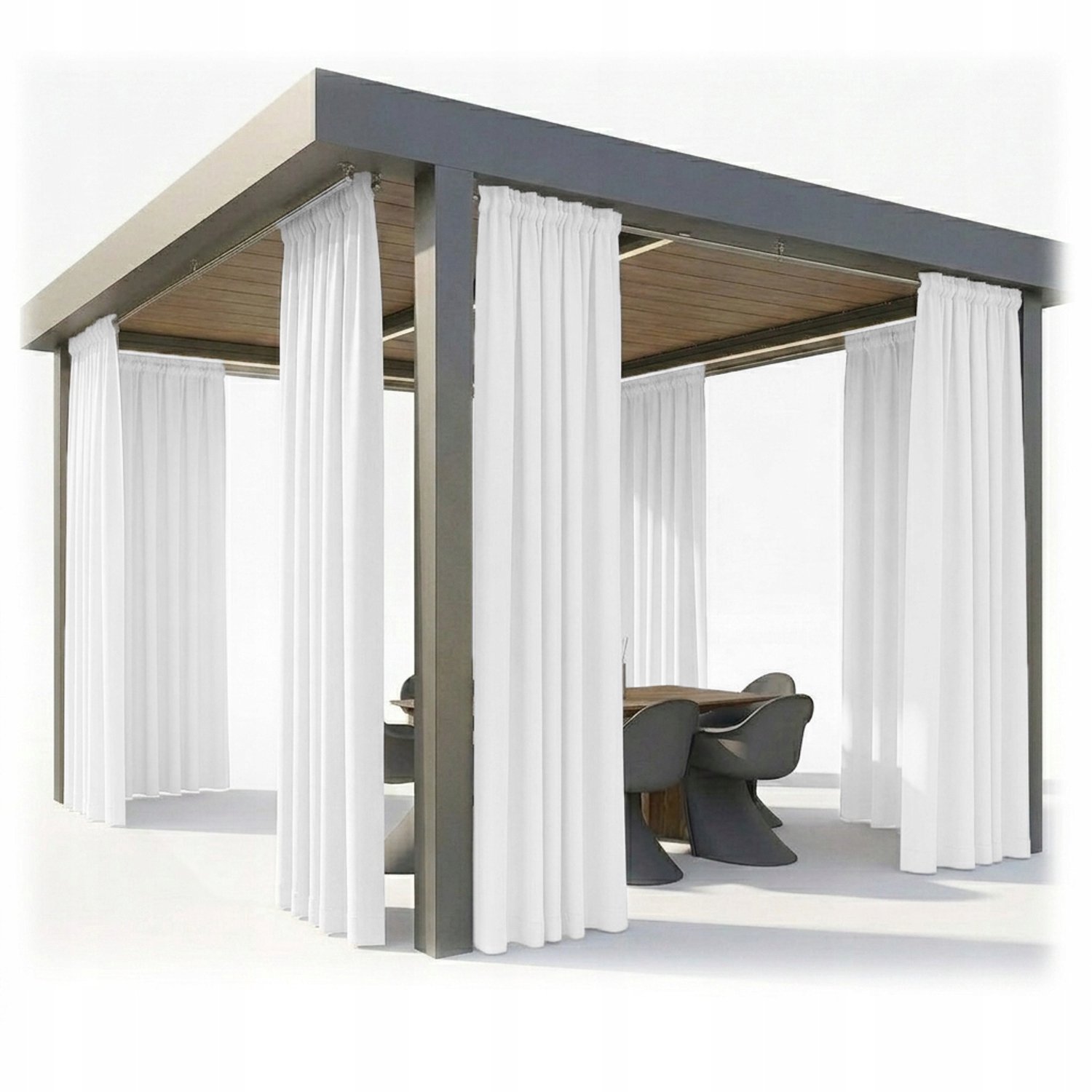 Waterdicht Gordijn voor Tuin, Balkon of Terras - Wit 75x200cm
