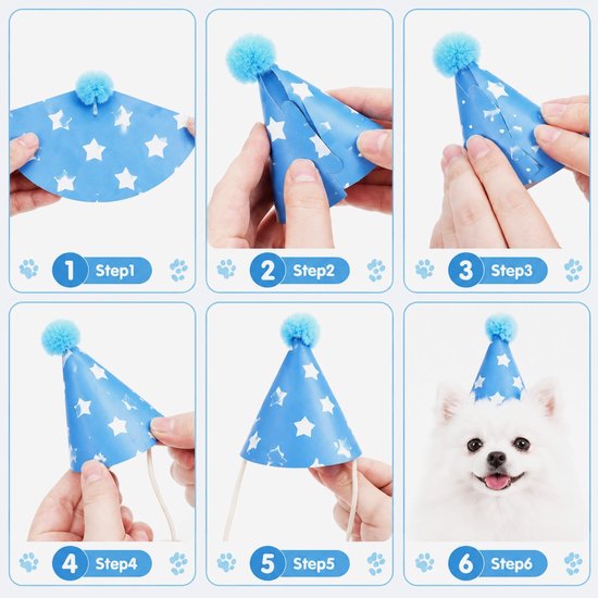 10 stuks mini feestmutsen, voor honden — afbeelding 3