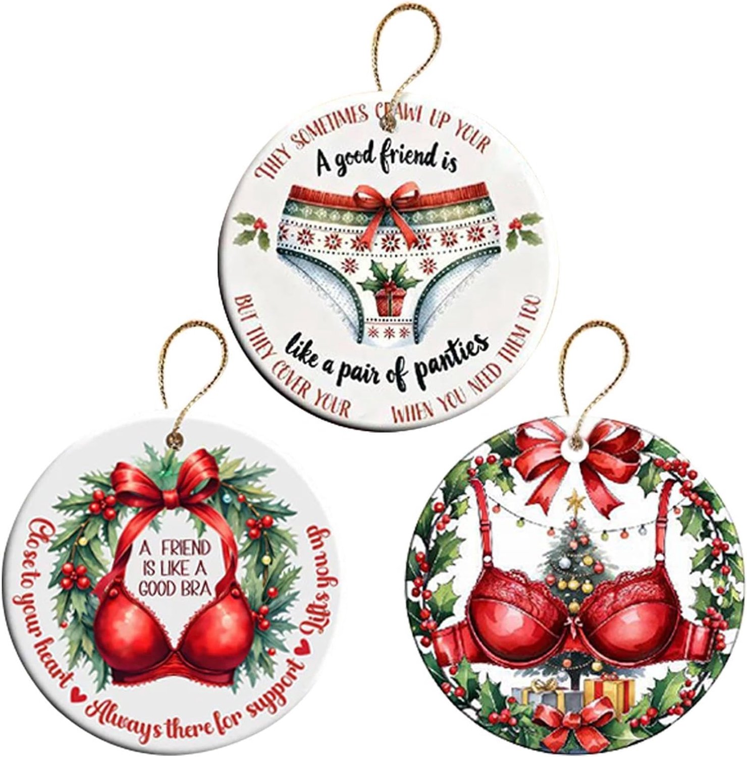 Kerstballen voor 2D acryl grappige beste vriend hanger