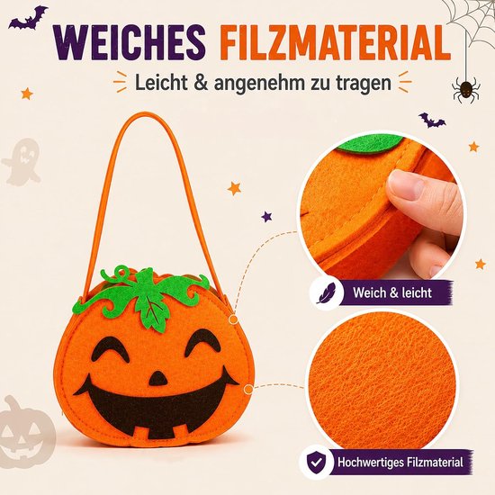 3 stuks Halloween verzameltassen, Halloween draagtassen, trick or treat bag, mand kinderen voor snoep, pompoen emmertas, manden voor feestdecoratie, koekjes, chocolade, kleurrijk — afbeelding 2