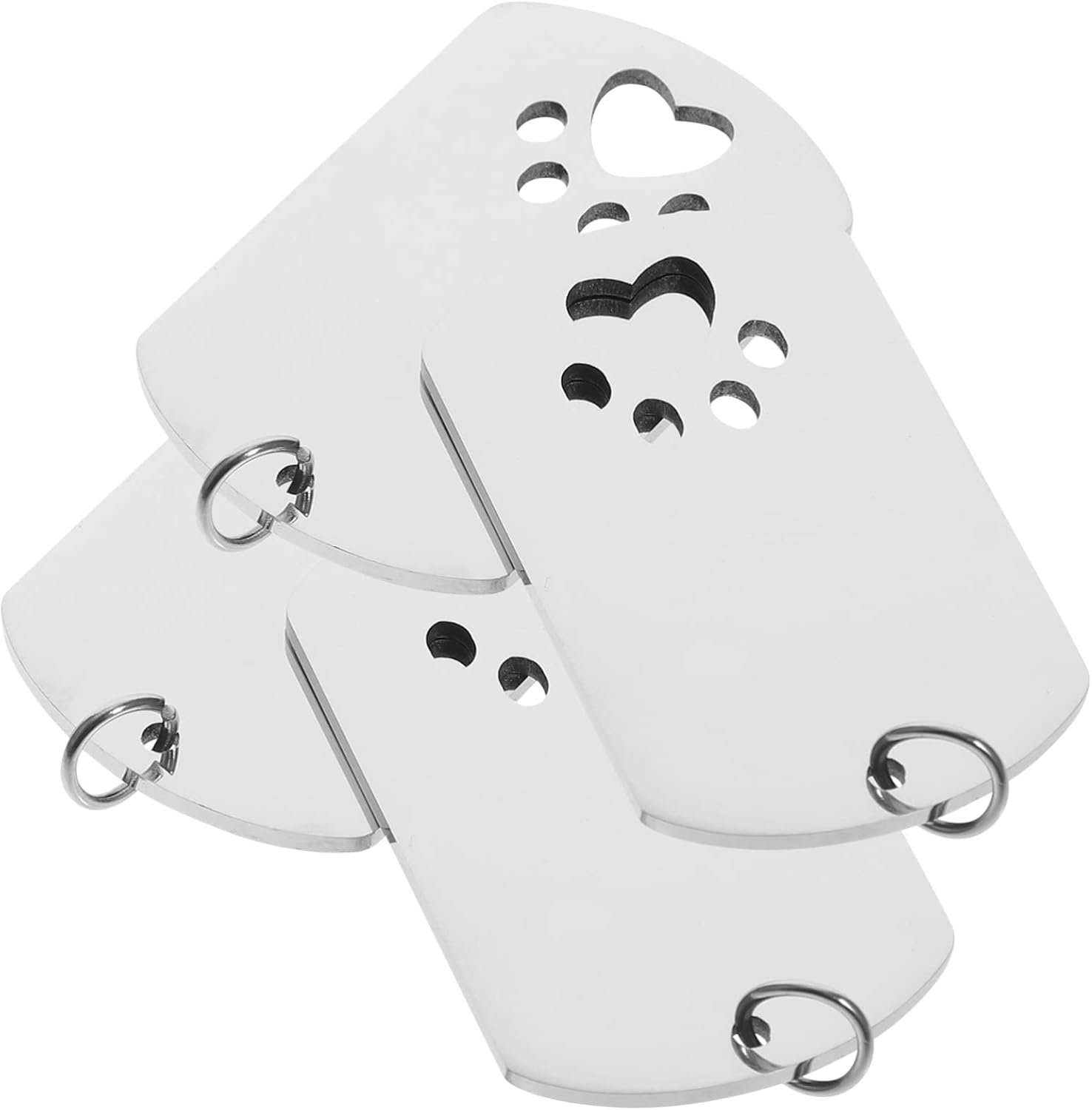 Happyyami 4 Rvs Hondentags Lege Gegraveerde Id Tags voor Huisdieren met Pootvorm voor Buitenactiviteiten Identificatie
