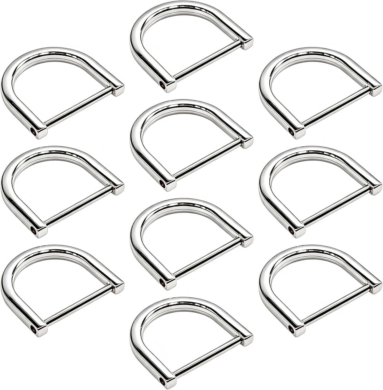 D-ringen om vast te schroeven, voor handtas, knutselen, zilver, 32