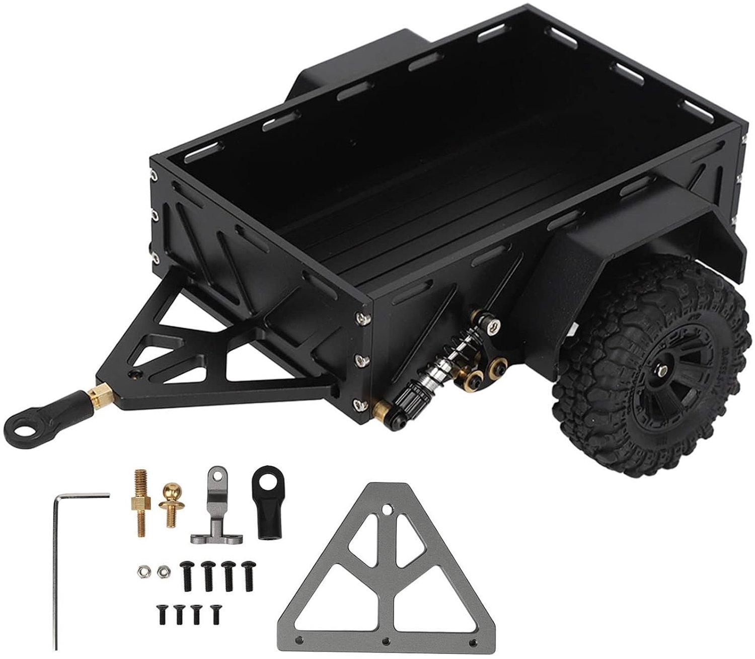 RC autoaanhangwagen aluminium antislip rubberen band roestvrij voor Traxxas 1/18 RC auto (Black)