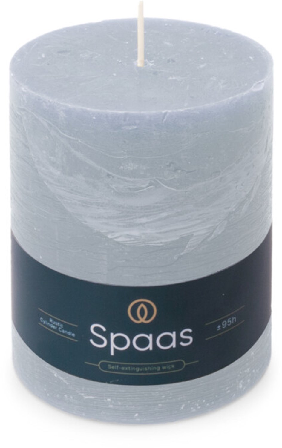 SPAAS Rustieke Pillarkaars ± 95 branduren Lichtblauw