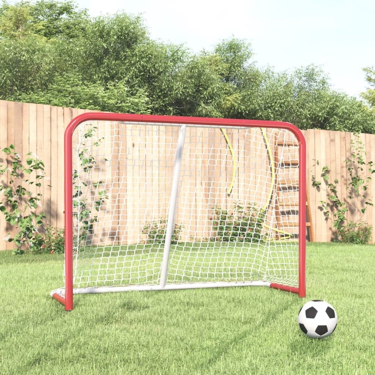 Hockeydoel met net, 153 x 60 x 118 cm, robuust trainingsdoel van gepoedercoat staal en polyester, voor tuin en vrije tijd