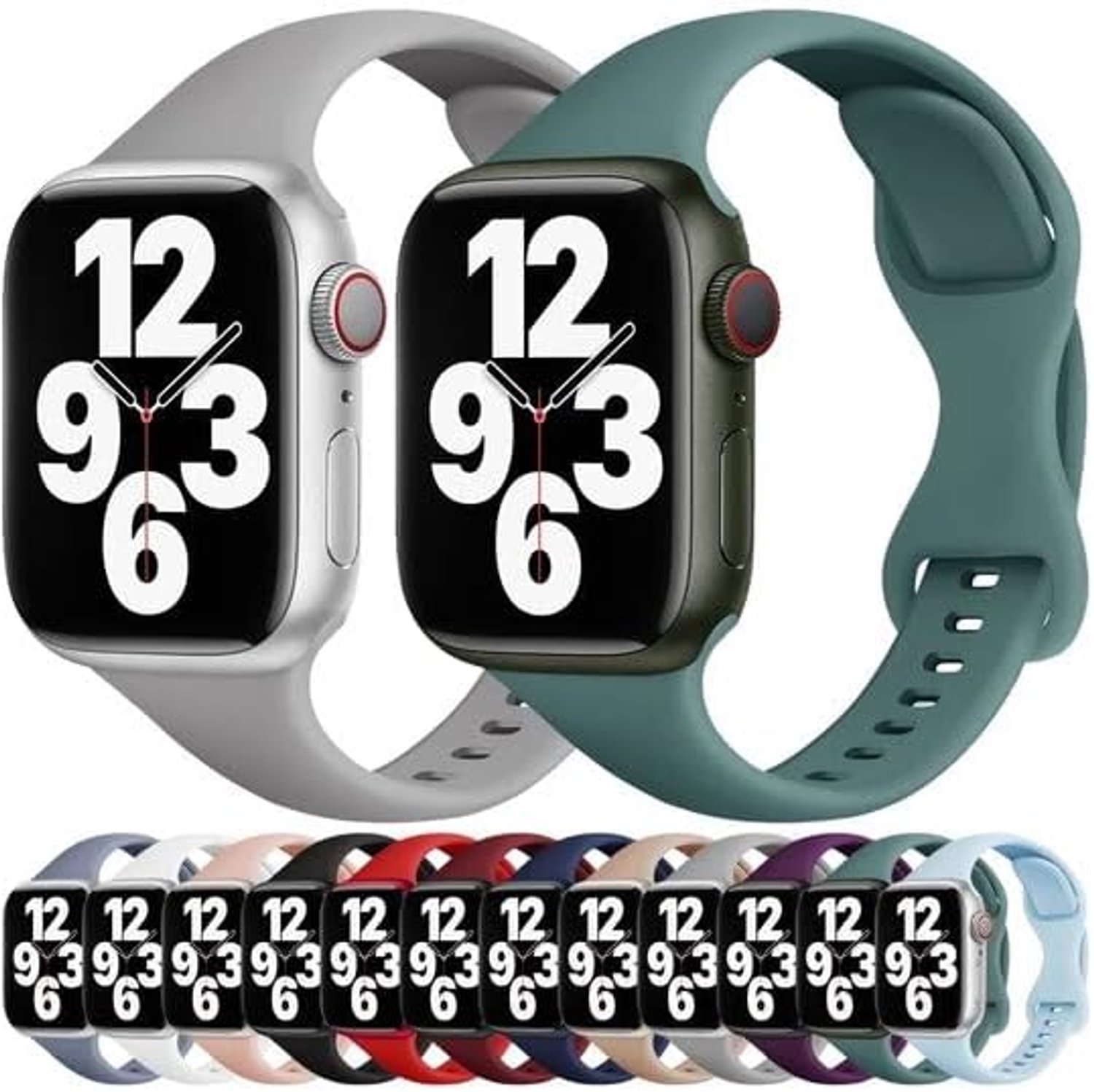 Sportbandje Slim Fit - Rood - Compatible met Apple Watch 38mm / 40mm / 41mm / 42mm - Compatible Apple watch bandjes
