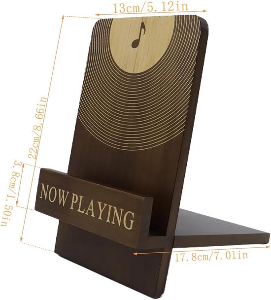 Grobo Speelt nu Vinyl Record Stand, Houten Display Vinyl Houder Stand, Album Organizer voor Bureau, Retro Album Collection Display Shelf — afbeelding 5