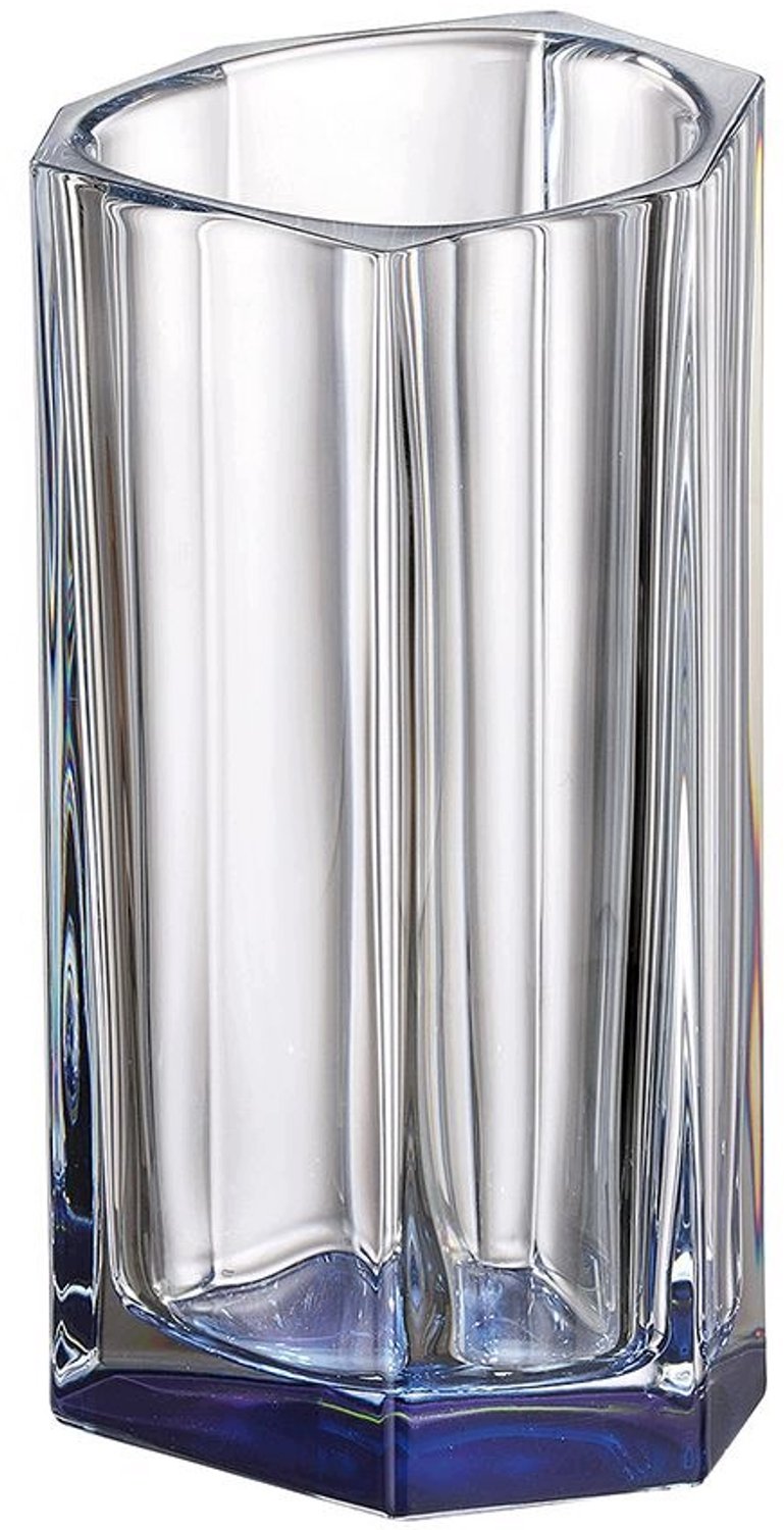 Bohemia Bazalt Kristallen Vaas Blauwe Bodem 25cm