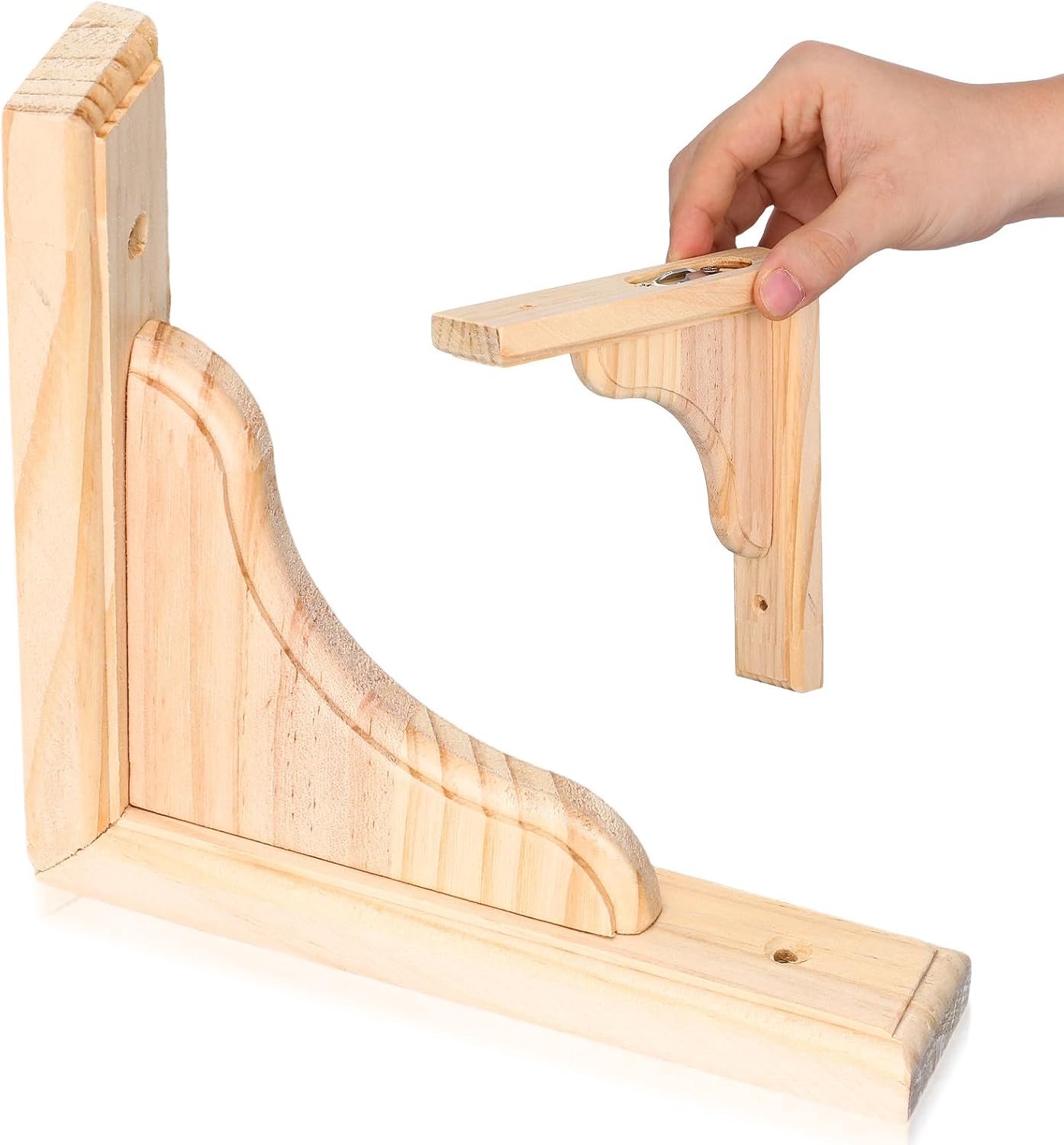 Houten Wandbeugel, Driehoekige Plankdrager, Overschilderbaar Hout Voor Doe-het-zelfprojecten, Keukenplank Voor Woonkamer en Slaapkamer.