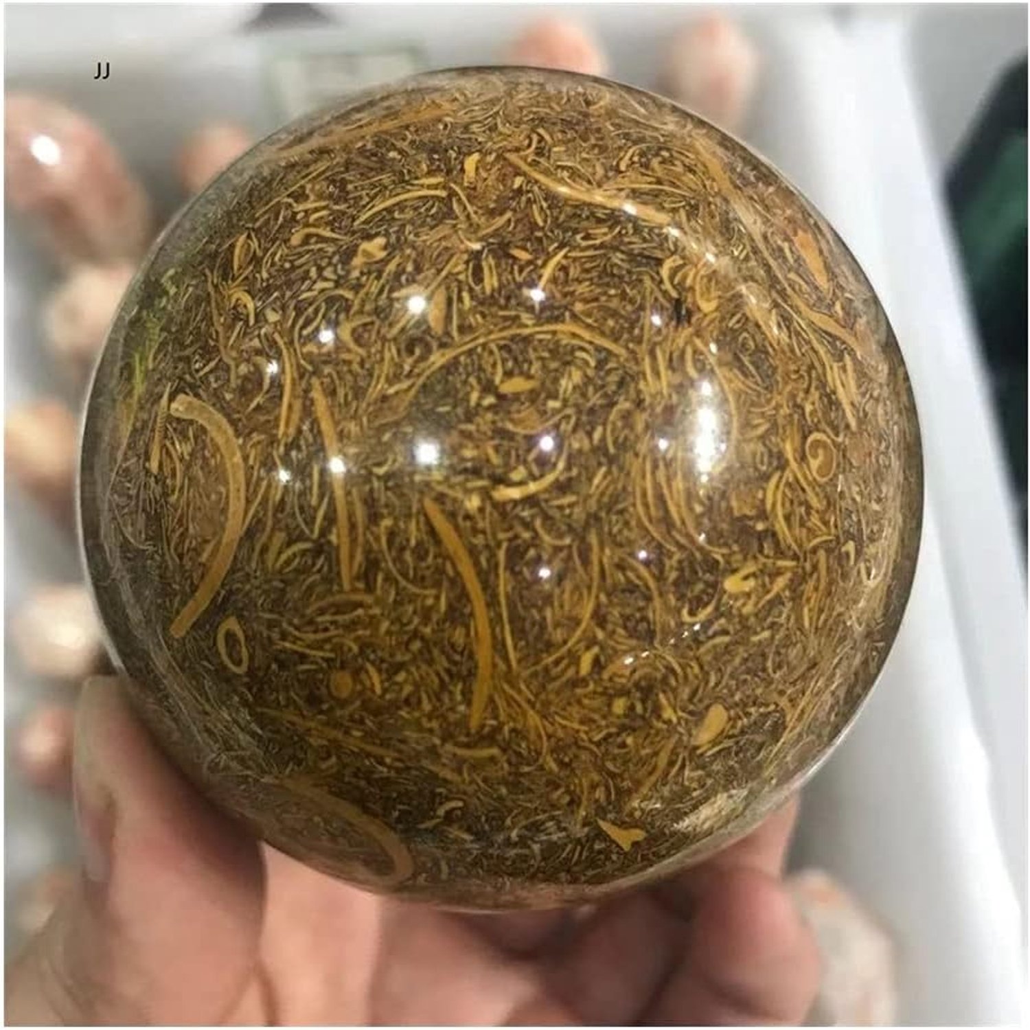 Gezondheid en huishouden Natuurlijk geel kristal, gouden wolk kristallen bol, thuis kantoor meubels, sterke magnetische veld steen, ambachtelijke decoratie steen (Size : 45-50mm)