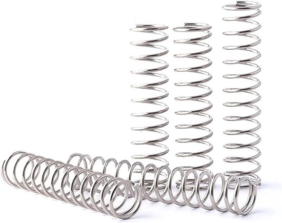 10 stuks veerdraad diameter 0,2 mm roestvrij staal micro kleine drukveer OD 2 mm/2,5 mm/3 mm/4 mm lengte 5-50 mm zilver(10mm,2.5MM_0.2MM) — afbeelding 4