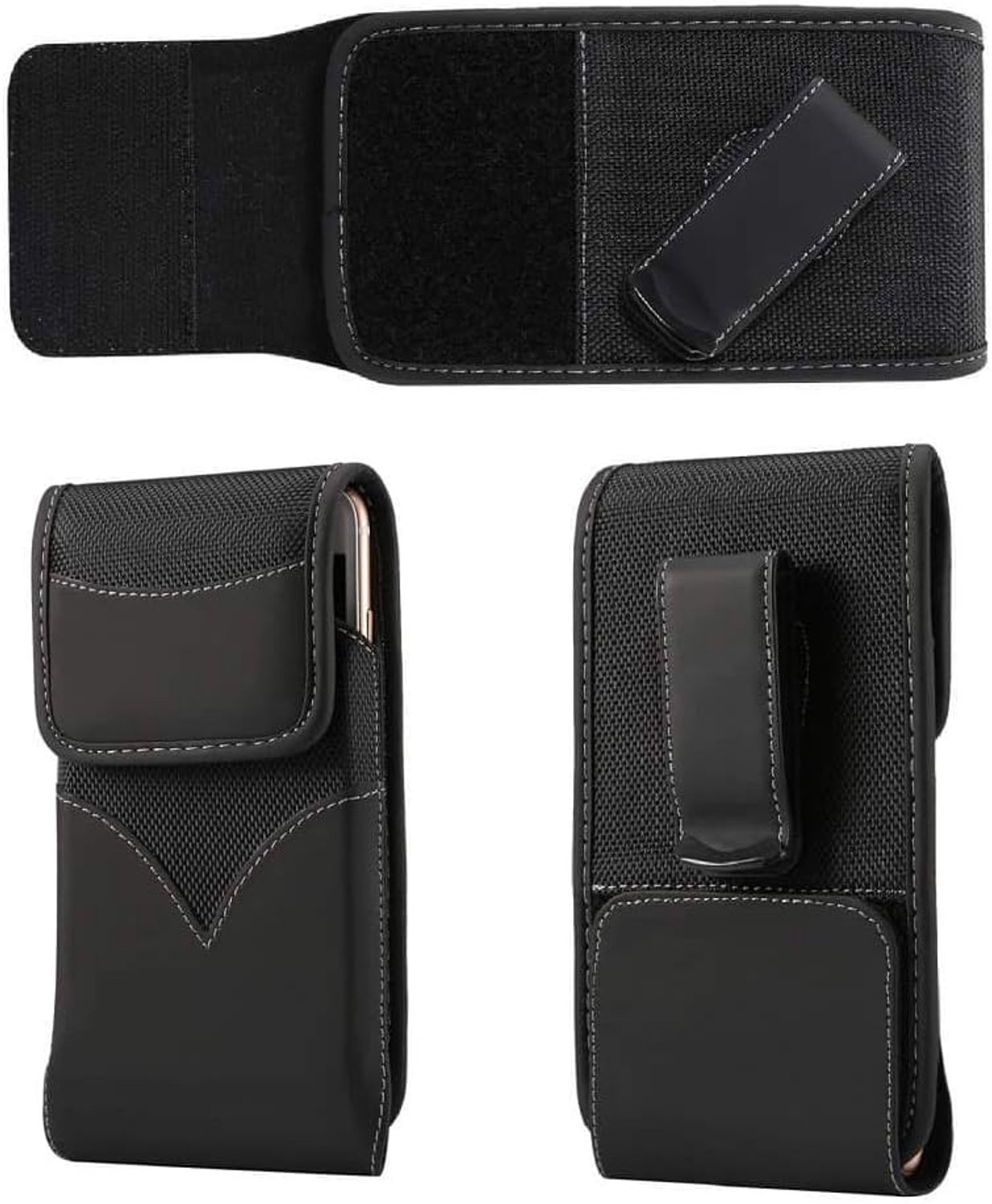 Nieuwe Stijl Nylon Riemholster met Draaibare Metalen Clip voor GiONEE GN706L (2014) - Zwart