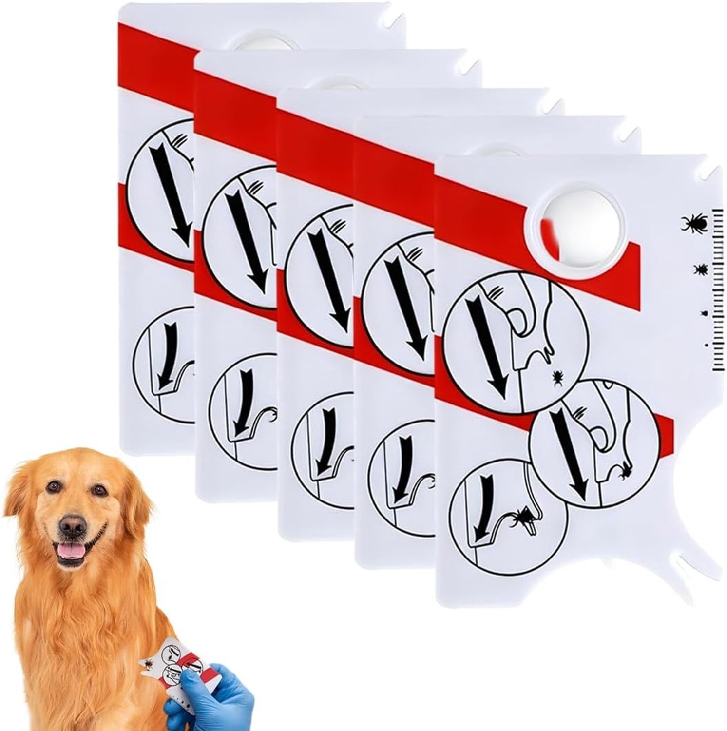 Tekenkaart met Loep - Multi - Kunststof - Voor Honden, Katten en Mensen