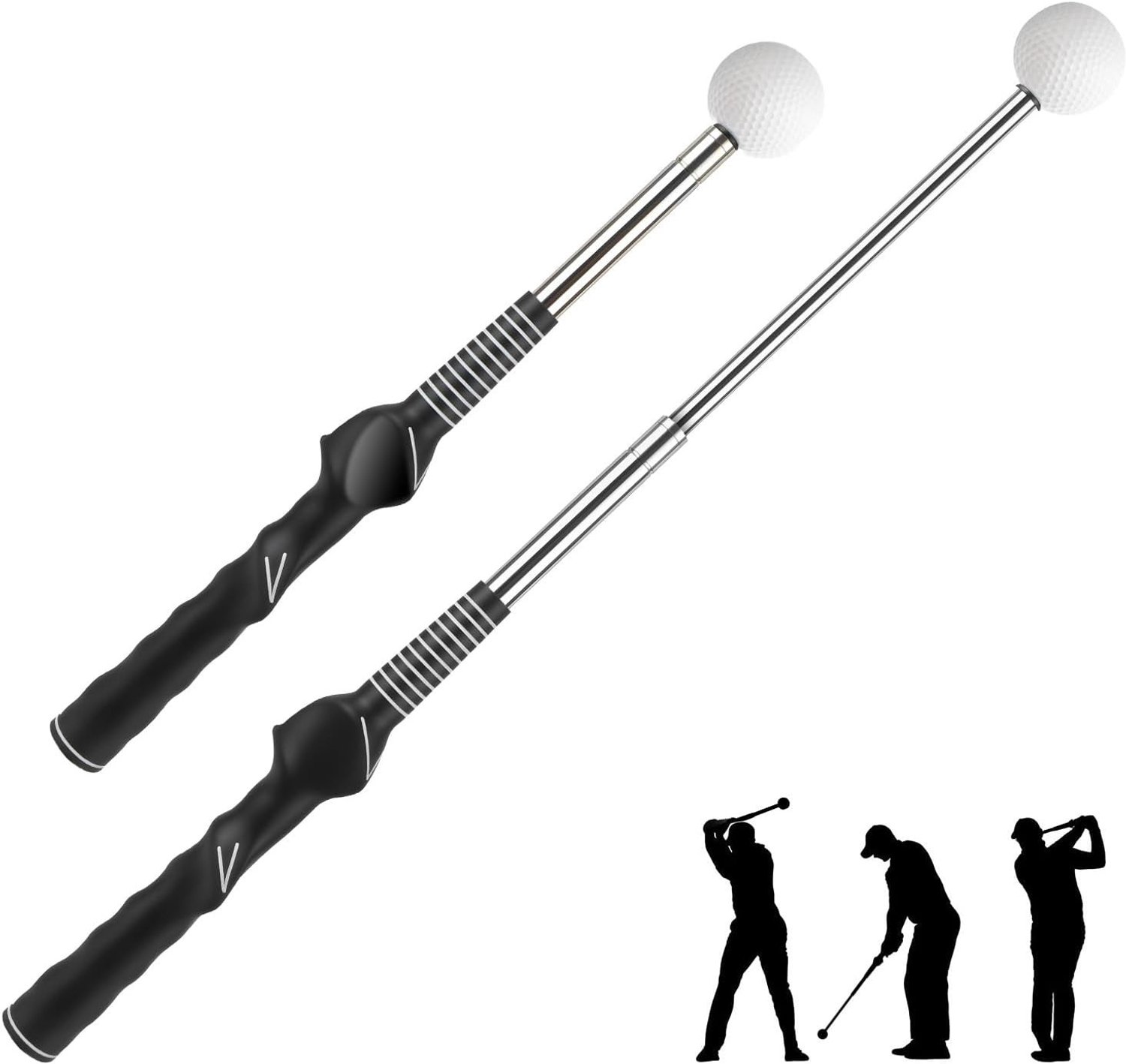 Golf Swing Trainer voor Beginners - Retractable Training Aid met Grip en Speed Bar - Ideaal voor Mannen en Vrouwen, Verbeter je Golftechniek en Snelheid