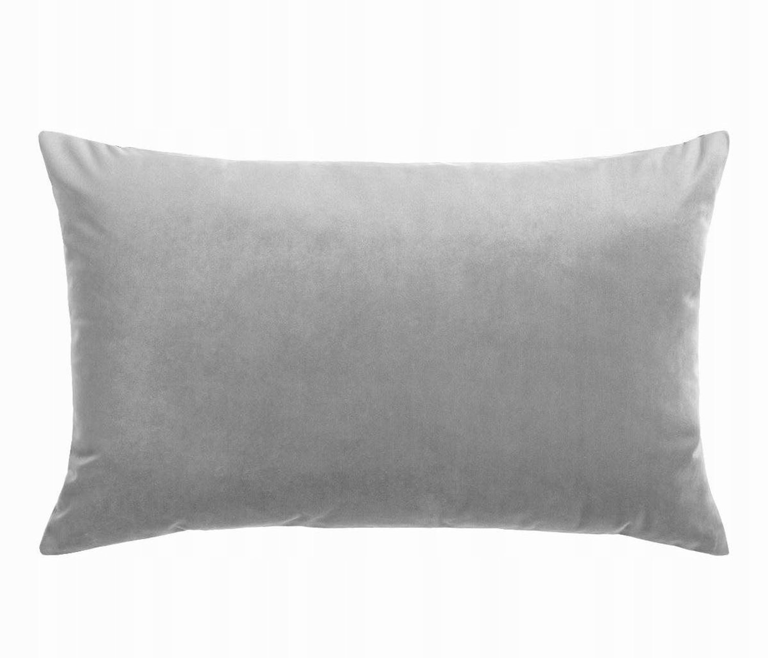 Decoratieve kussensloop 60x45 cm, zacht velours, zilverkleurig