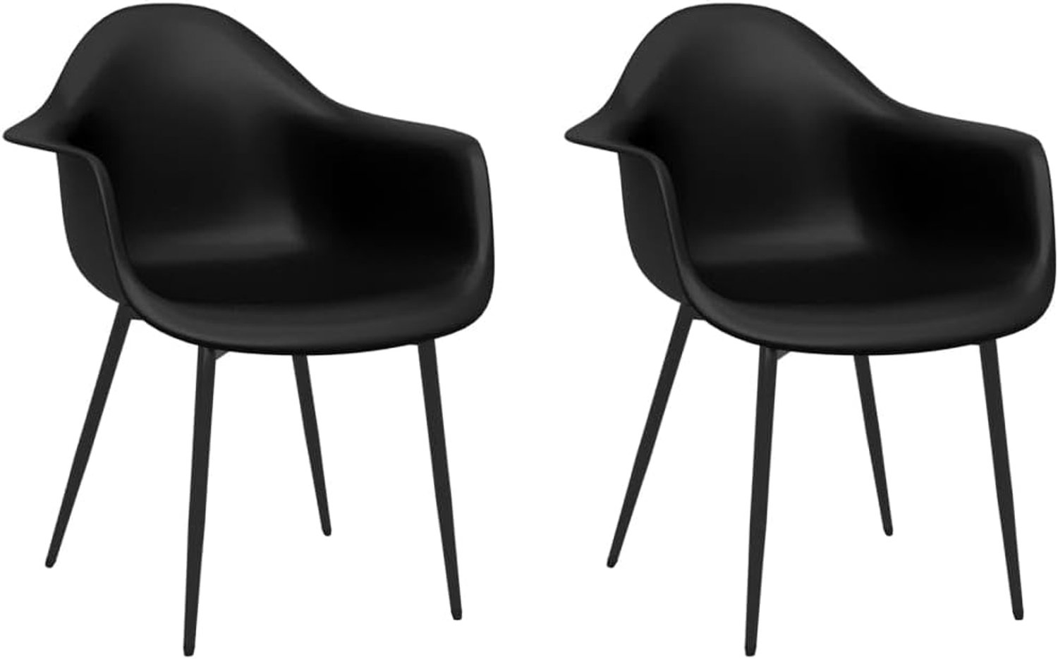 Eettafel Woonkamer Stoelen Multifunctionele Eetkamerstoel 2 Stuks Zwart PP voor Eetkamer, Studeerkamer, Woonkamer