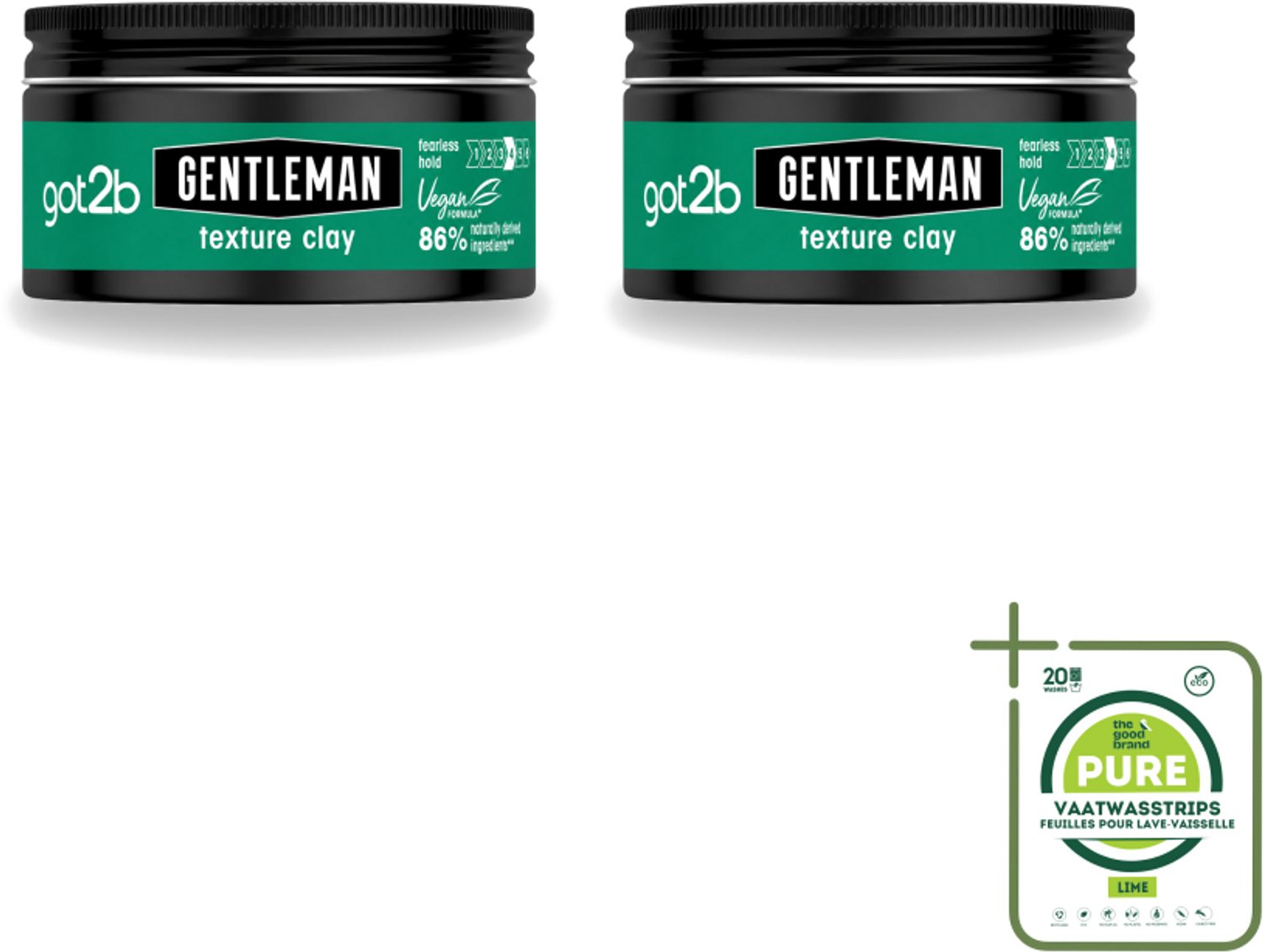2 x Got2B - Texture Clay - Gentleman - 100 ml - Grootverpakking - Natuurlijke Haarlook - Matte Finish - Herenkapsel - Textuurklei - Stijlvol Haar