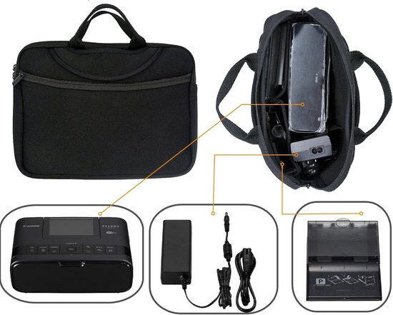 Compacte fotoprinterhoes, draagbare zachte tas draagtas reistas compatibel met Canon SELPHY CP1500/CP1300 /CP1200 compacte fotoprinter en accessoires — cadeau in Cadeau-ideeën - foto 2