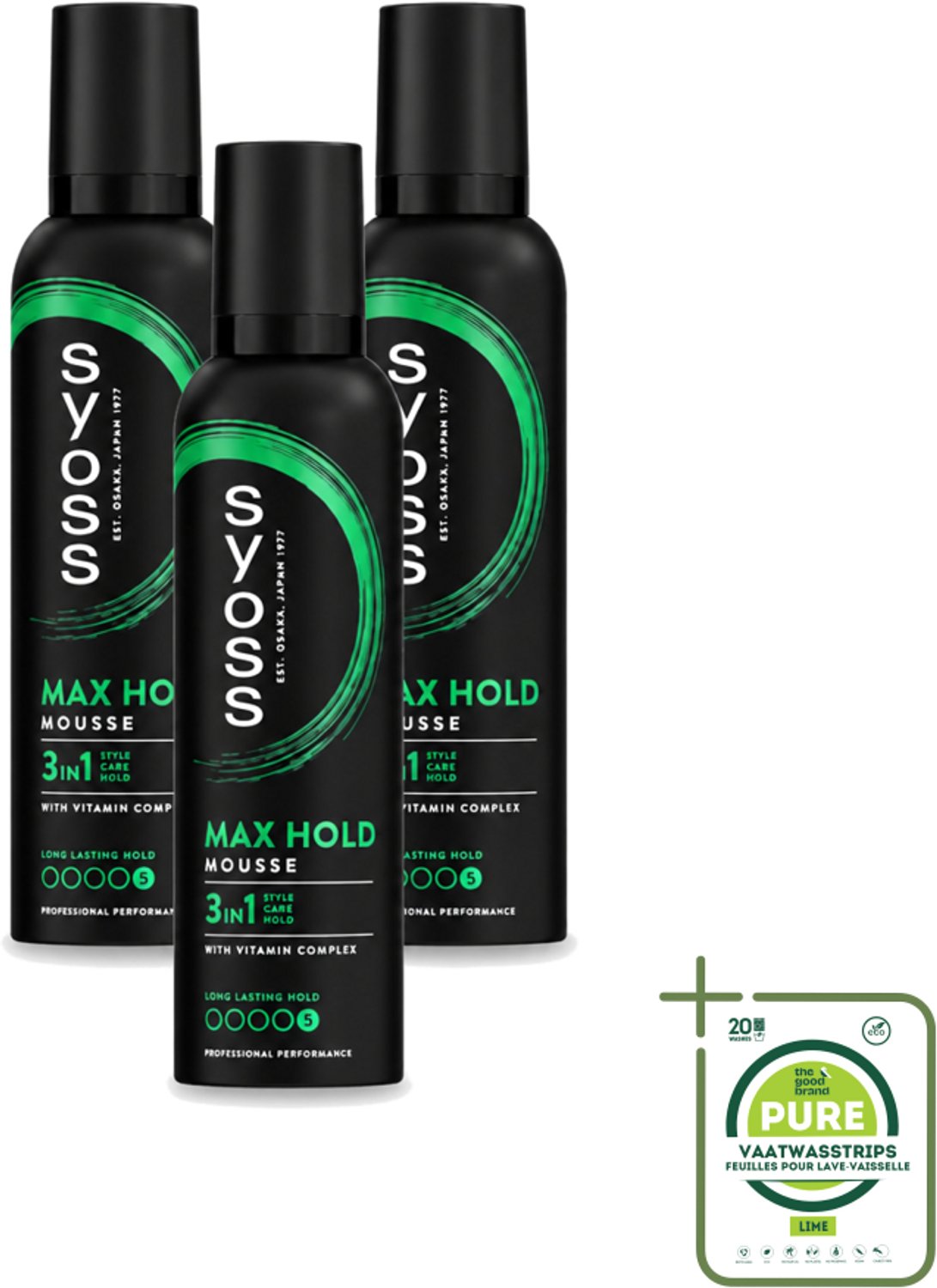 3 x Syoss - Max Hold - Haarmousse - Ultra Sterke Hold - 250 ml - Grootverpakking - Haarmousse - Keratine - Haarversterking - Styling - Haarverzorging