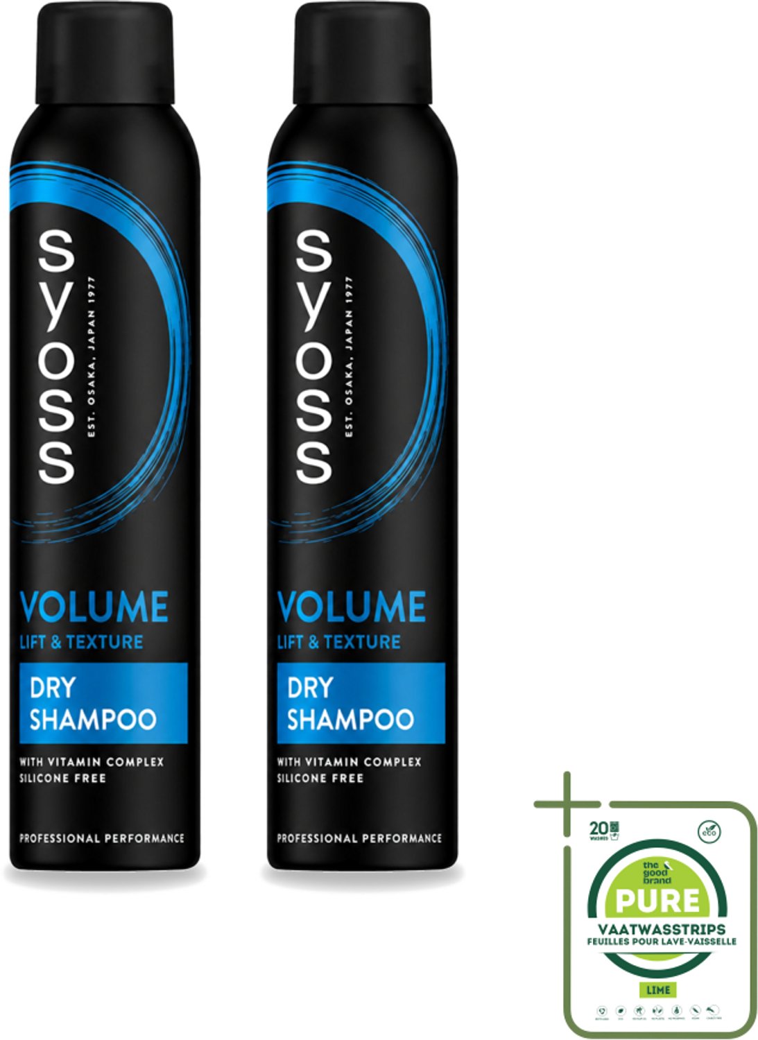 2 x SYOSS - Volume Droogshampoo - Shampoo - Voor Volumeboost - 200ml - Grootverpakking - Vaatwasstrips - Volume Droogshampoo - Fris Haar - Haar Volume - Droogshampoo Zonder Water - Haar Verzorging
