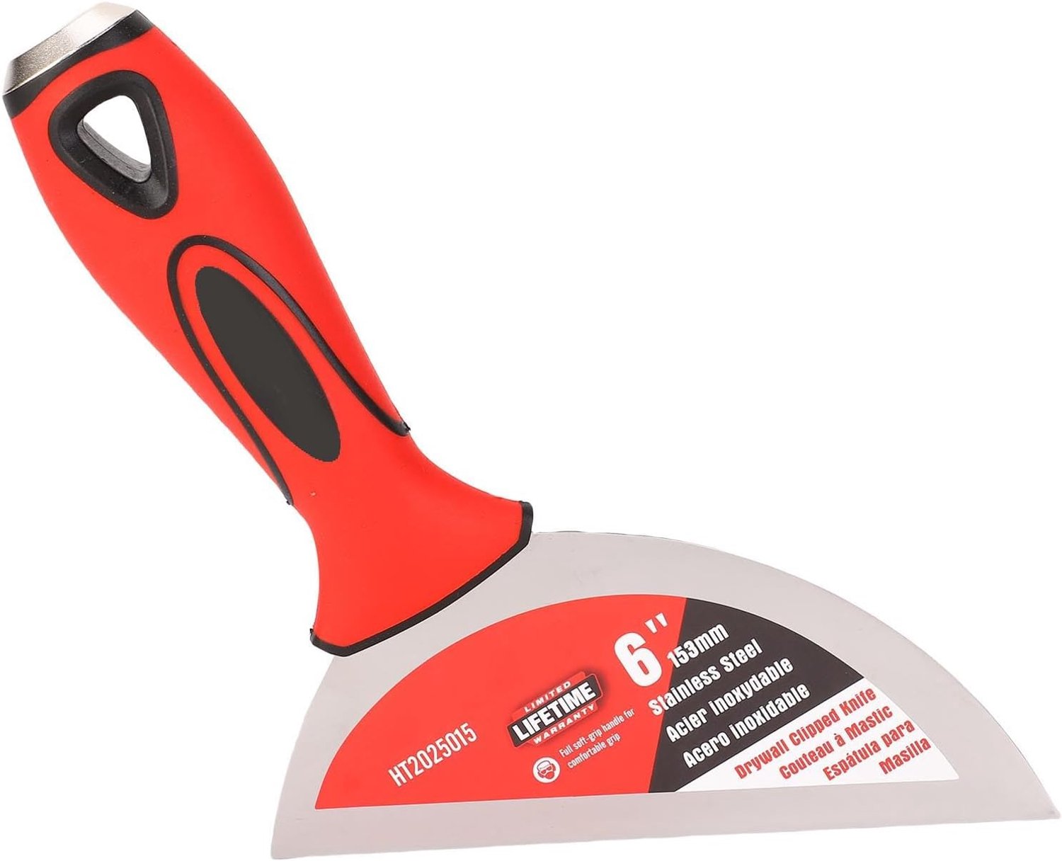 Fockety Stopverf Mes, 6 -inch Roestvrijstalen Schuine Putty Schraper met Niet -slipgreep, Spiegelgepolijste Verfschraper voor Het Repareren van Gipsplaten, Het Verwijderen van Behang