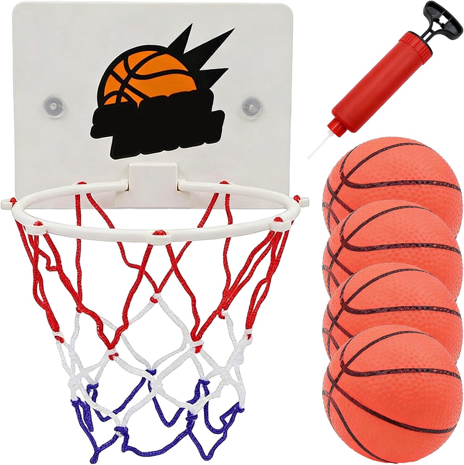 Basketbalring Voor Kinderen - Wandgemonteerd Bord, Miniring, Schuimballen, Indoor Basketbalset Kinderen Jongens Tieners Oefening Thuis Badkamer Woonkamer Klaslokaal Slaapkamer Hal Spelen