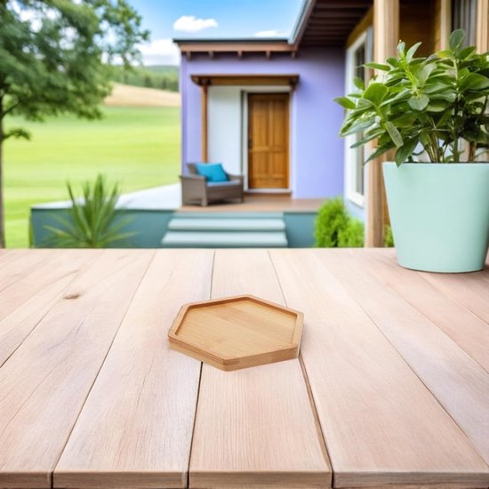 6 Stuks Delige Bamboe Hexagonale Bloempotonderzetters voor Binnen Multifunctionele Plantenschaaltjes Ter Bescherming van Tafels Duurzaam Handgemaakt Plantenonderzetter voor — afbeelding 3