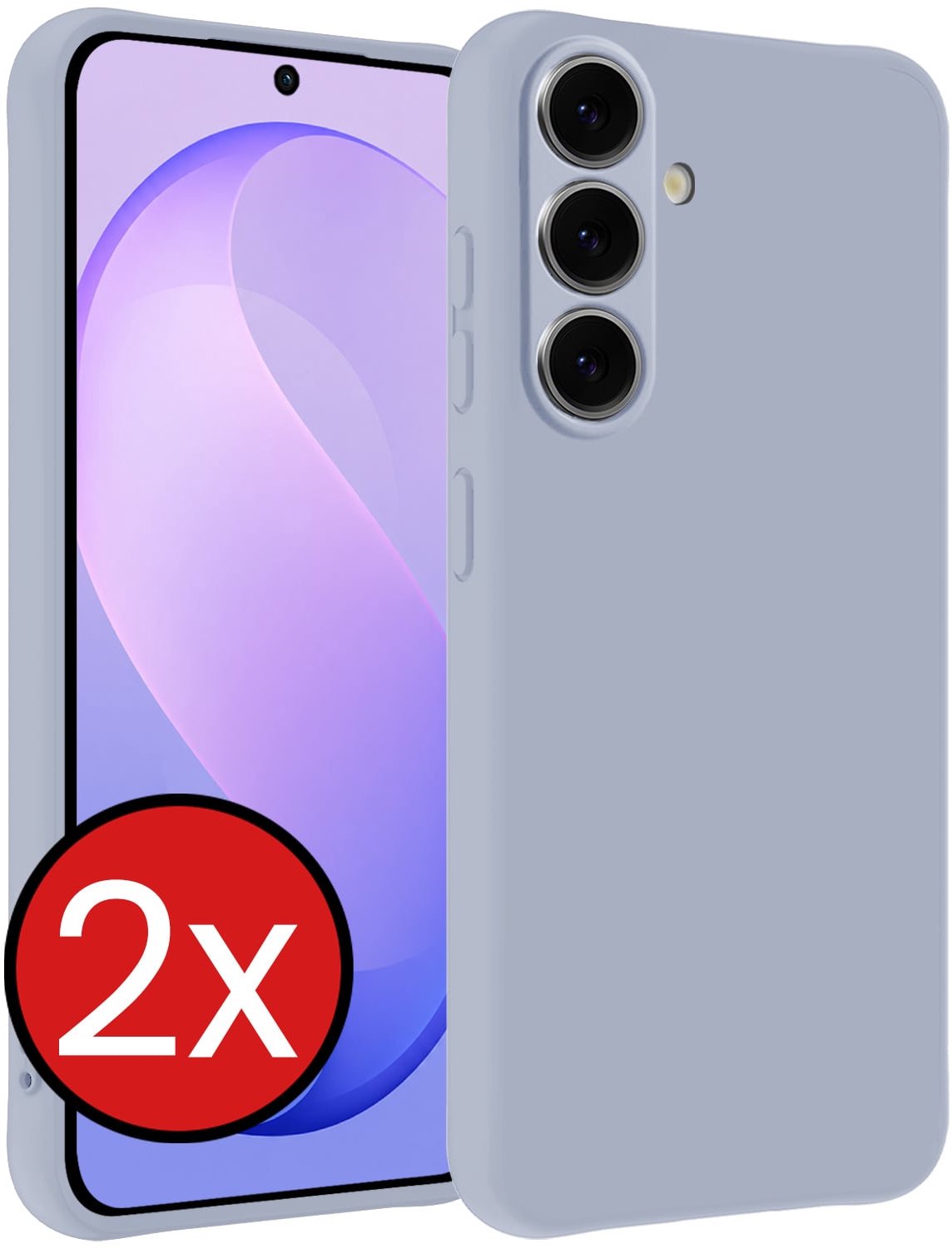 Hoesje - 2 Stuks - Geschikt voor Samsung Galaxy S26 FE - Sterk & Shockproof - Telefoonhoes - Back Cover - Case Siliconen - Telefoon Hoes - Lila