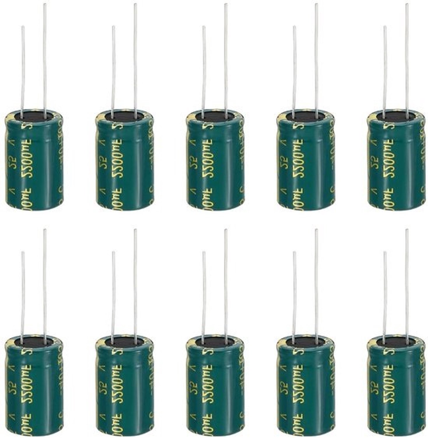 Elektrolytische condensatoren - Aluminiumcondensatoren - Voor elektronische projecten - Hoge frequentie - 2200uF 25V - Groen