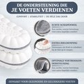 Inlegzolen met witte, gepolsterde basis en grijze wollen toplaag voor comfort en ondersteuning.