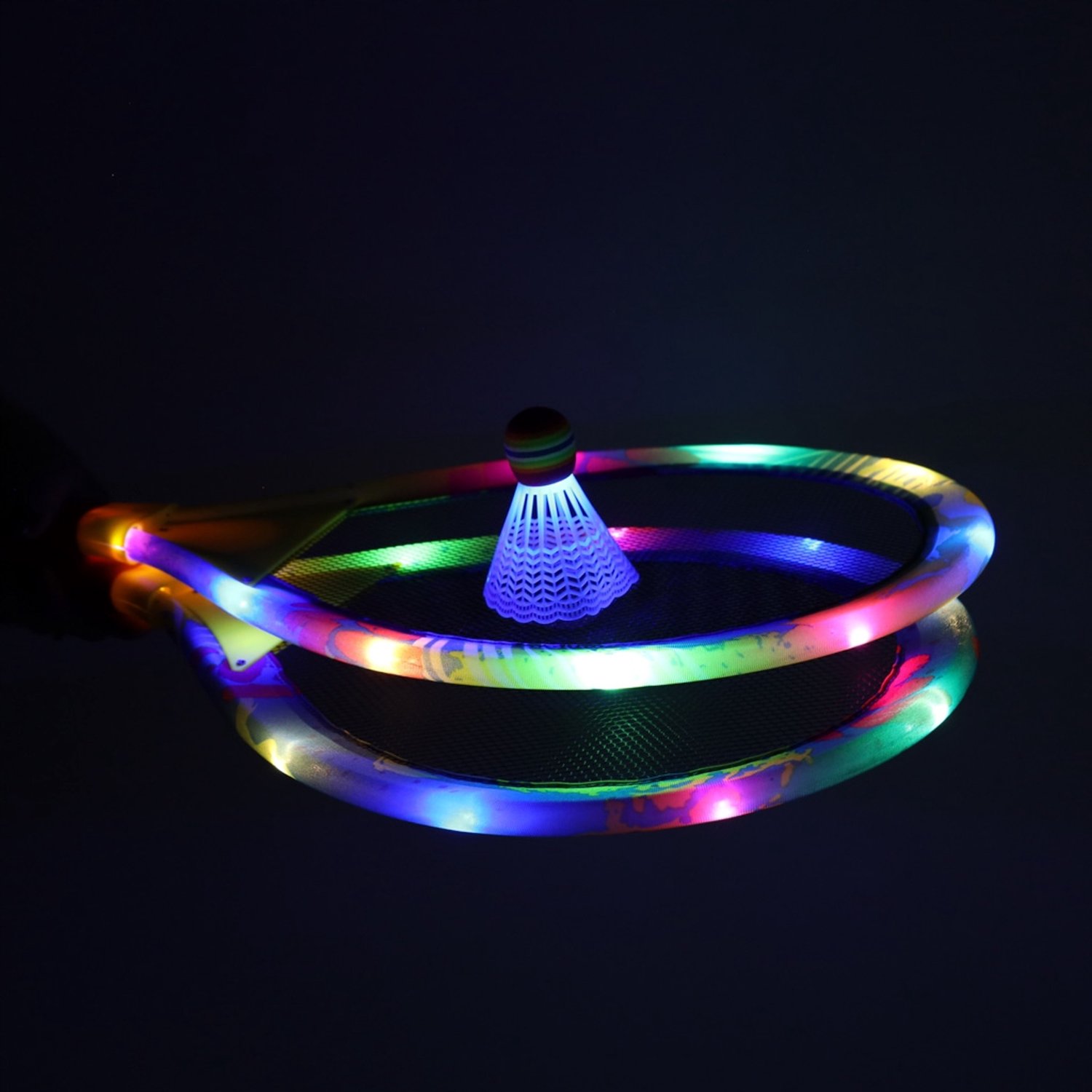 LED Badminton Set voor Kinderen - Lichtgevende Rackets & Shuttles