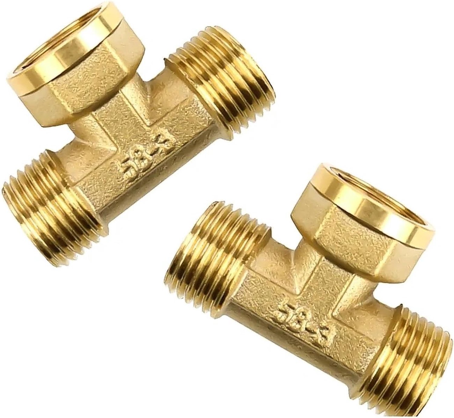 1/2 Inch Messing T-stuk (2 Stuks) voor Waterverbinding, Sanitair, Verwarming en Airconditioning - Hoogwaardige Koppeling