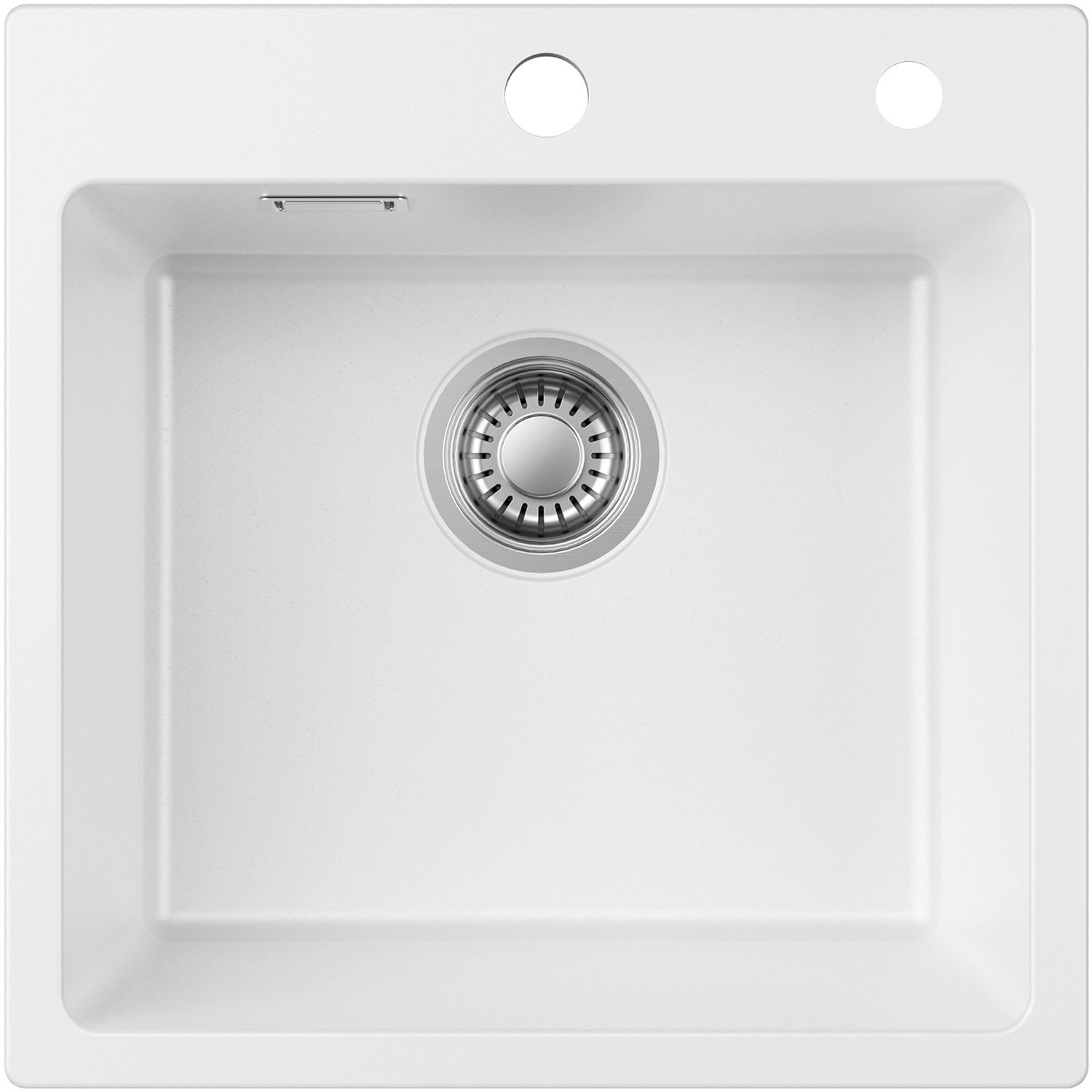 CECIPA Max Spoelbak Keuken 45x45cm - Granieten Spoelbak Wit - Gootsteen - Keukenspoelbak - Opbouw Wasbak Keuken